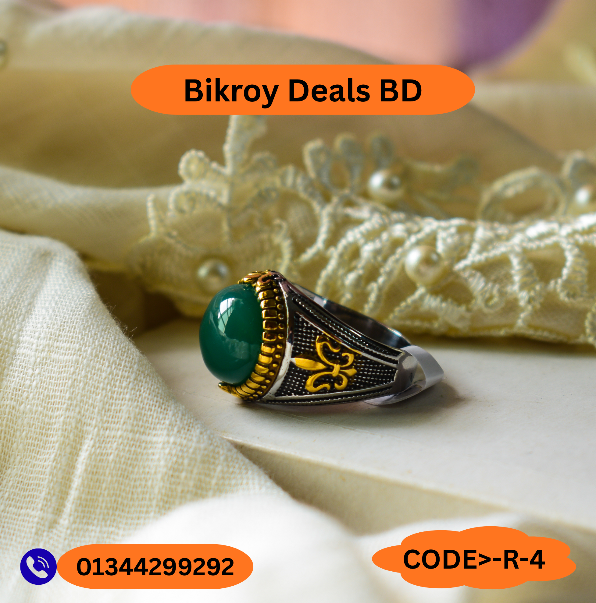 Turkey অরজিনাল রত্নপাথর পাথর হাতের আংটি (CODE>-R-4)